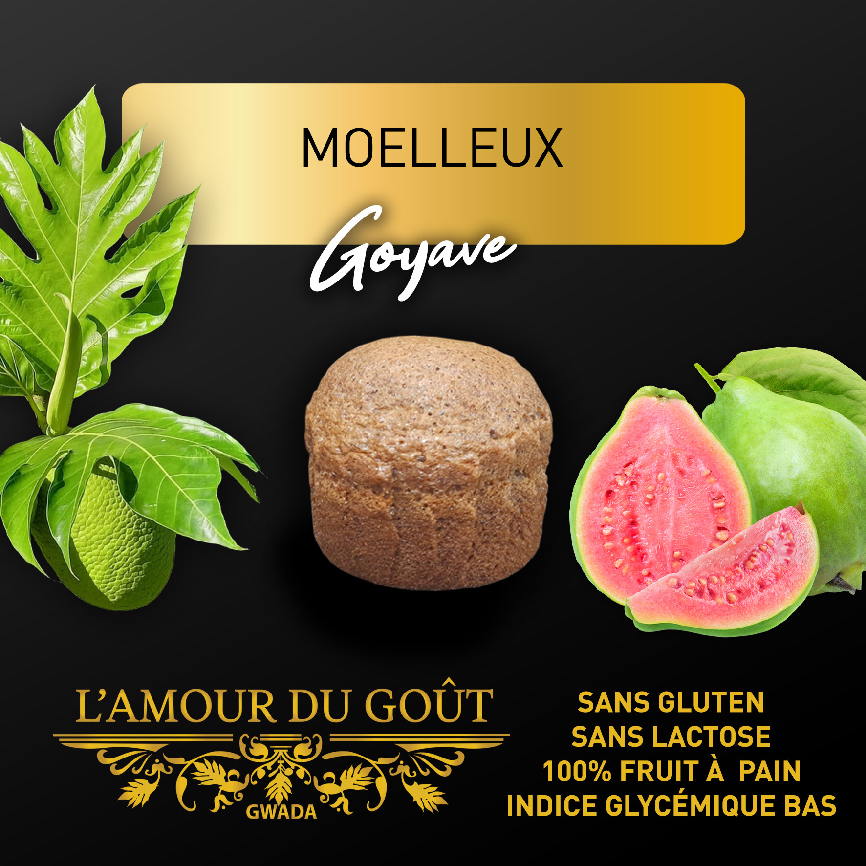 Moelleux goyave sans gluten à la farine de fruit à pain – L'Amour du Goût Gwada