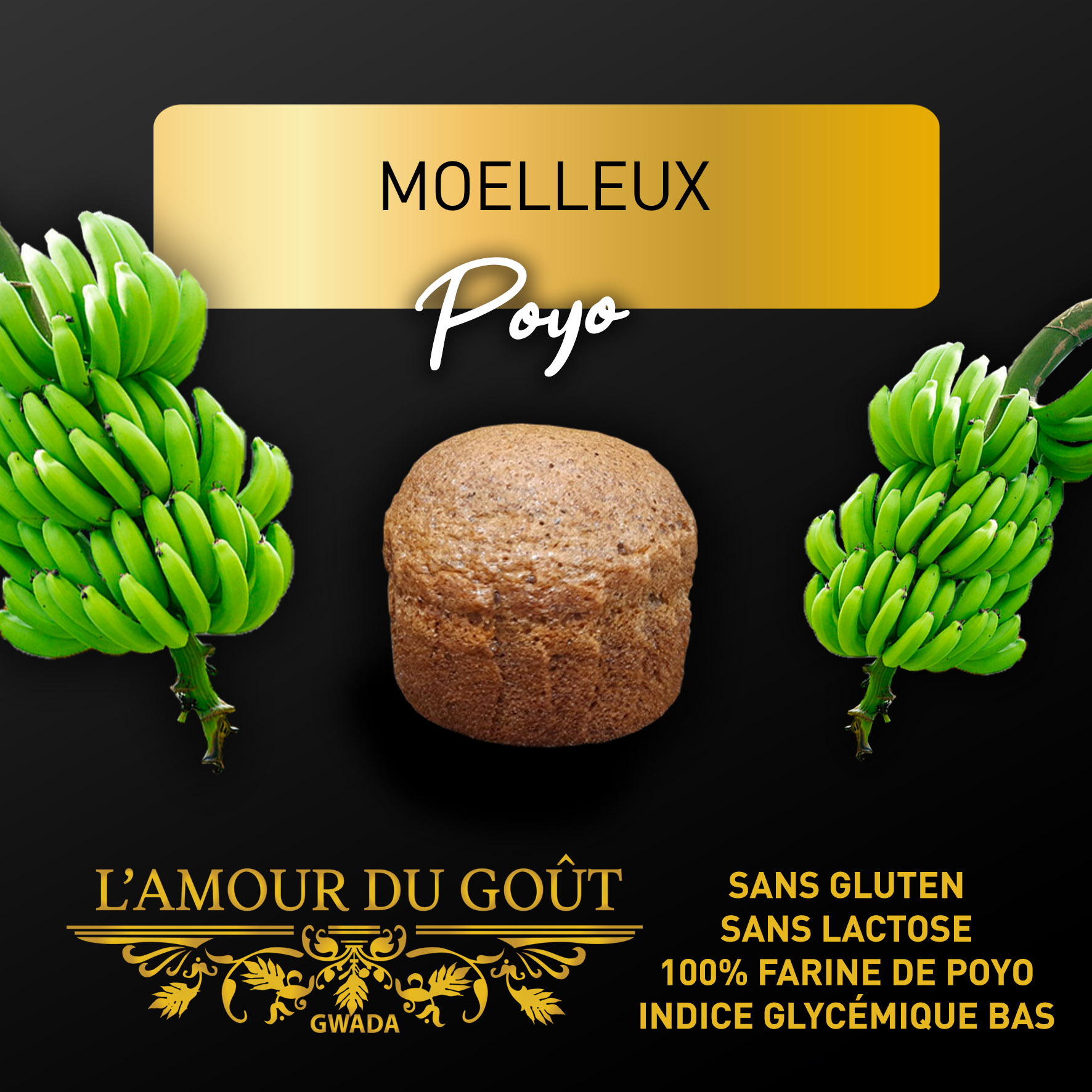 Moelleux poyo sans gluten à la farine de banane poyo – L'Amour du Goût Gwada