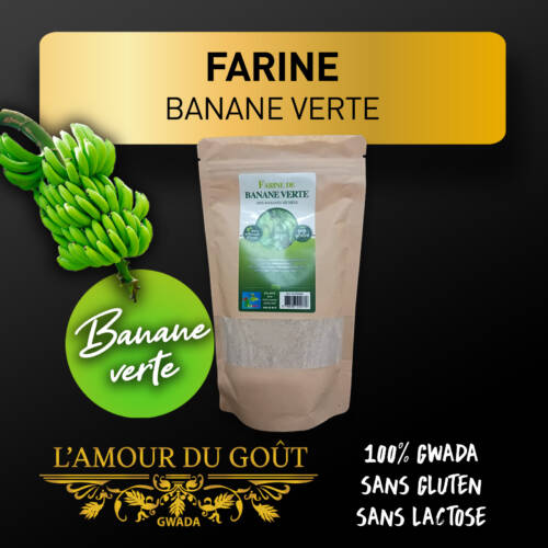 Farine 100 % Guadeloupe L'Amour du Goût banane verte, sachets de 200 g sans gluten et sans lactose