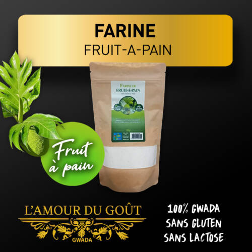 Farine 100 % Guadeloupe L'Amour du Goût fruit à pain, sachets de 200 g sans gluten et sans lactose