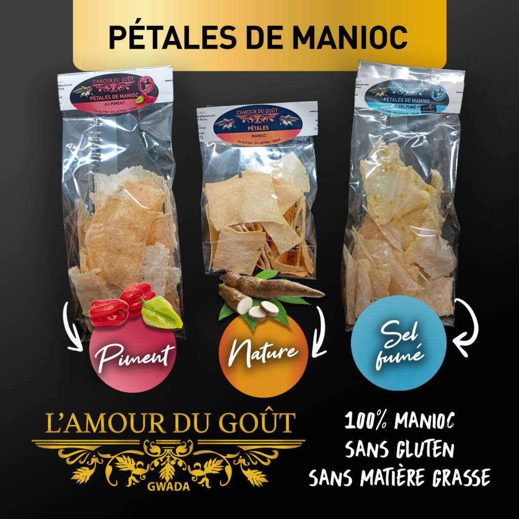 Sachet de pétales de manioc, sans gluten et vegan, de la marque L’Amour du Goût.