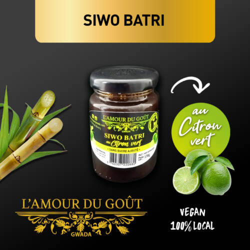 Pot de Siwo Batri au citron vert 100 % Guadeloupe L'Amour du Goût, 130 g, vegan