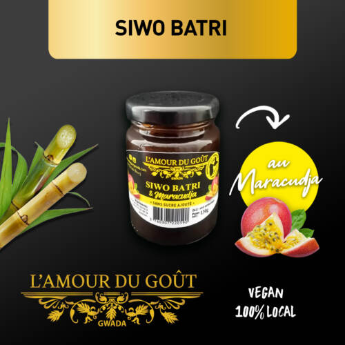 Pot de Siwo Batri au maracudja 100 % Guadeloupe L'Amour du Goût, 130 g, vegan